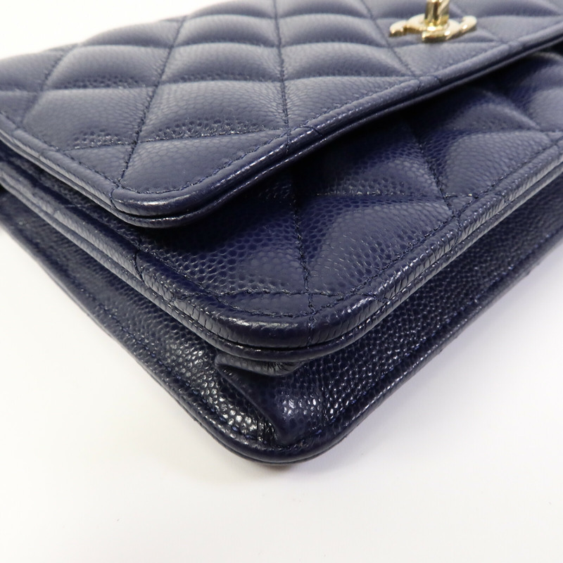CHANEL 牛皮皮革WOC Wallet On Chain鏈帶肩背袋-10