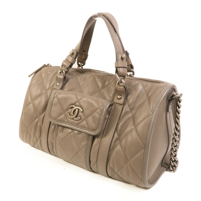CHANEL 牛皮皮革2 Way Shoulder手挽肩背兩用袋-2
