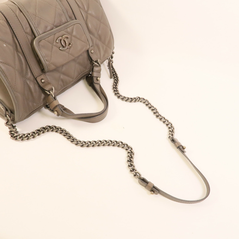 CHANEL 牛皮皮革2 Way Shoulder手挽肩背兩用袋-4