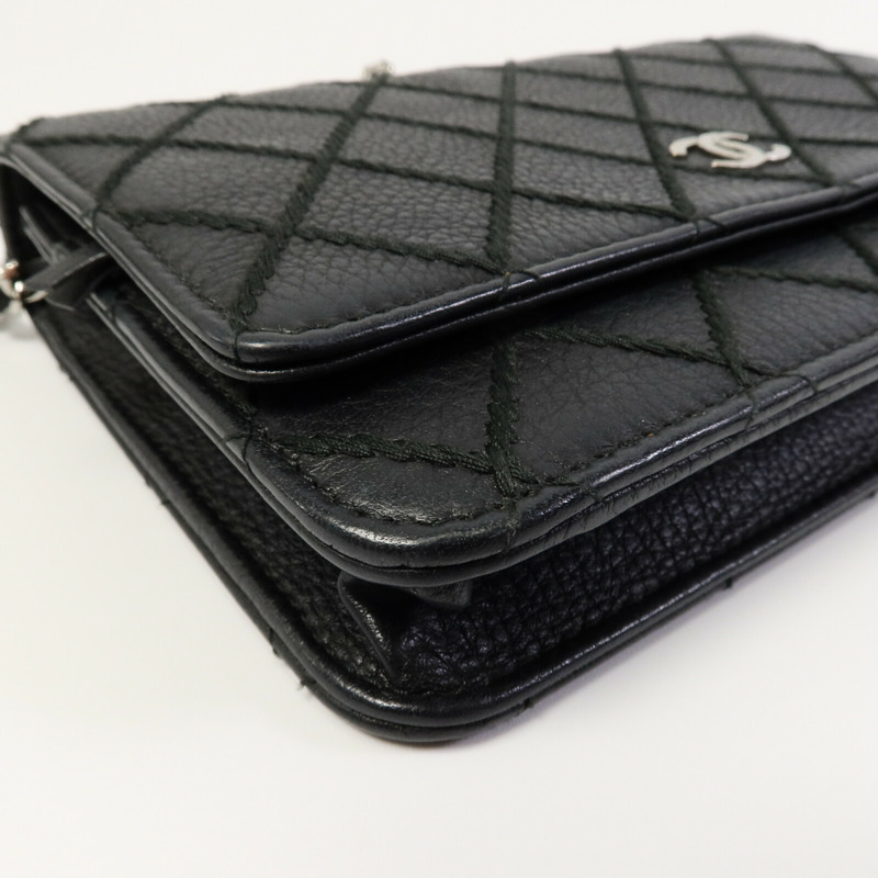 CHANEL 牛皮皮革WOC Wallet On Chain鏈帶肩背袋-11