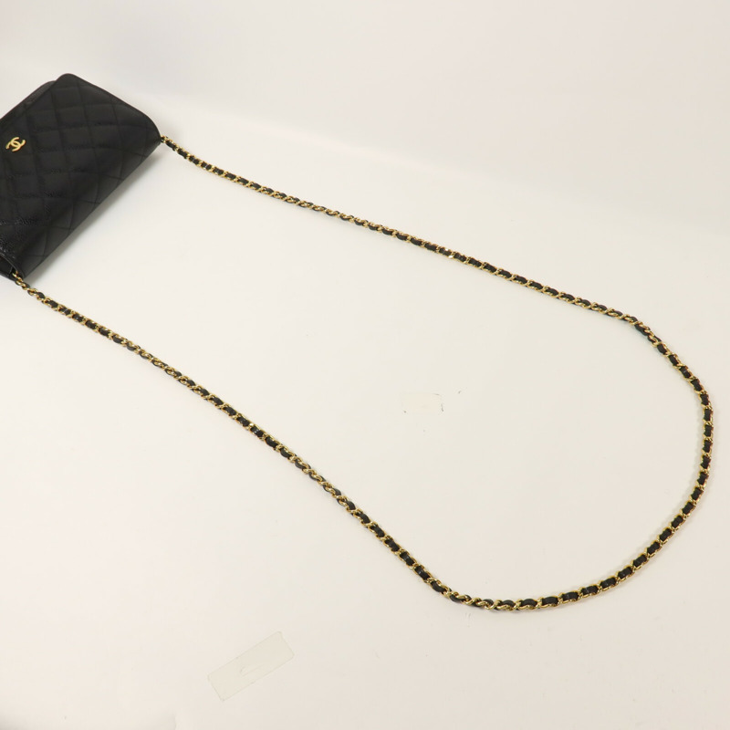 CHANEL 牛皮皮革WOC Wallet On Chain鏈帶肩背袋-8