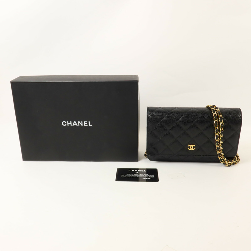 CHANEL 牛皮皮革WOC Wallet On Chain鏈帶肩背袋-10