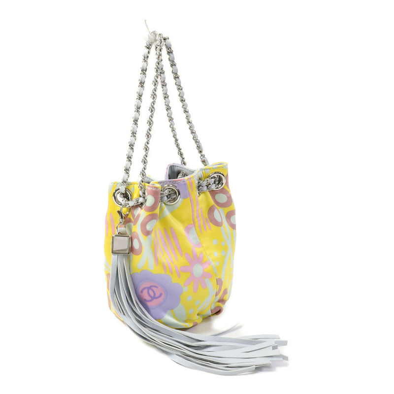 CHANEL 帆布Floral Saint Bucket Bag手挽袋-1