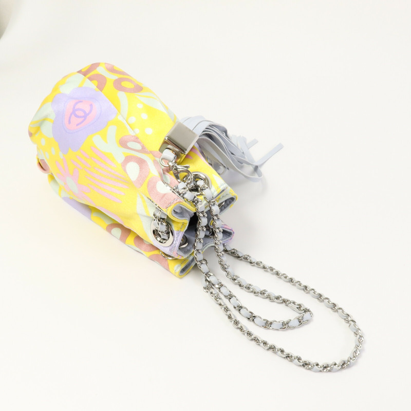CHANEL 帆布Floral Saint Bucket Bag手挽袋-8