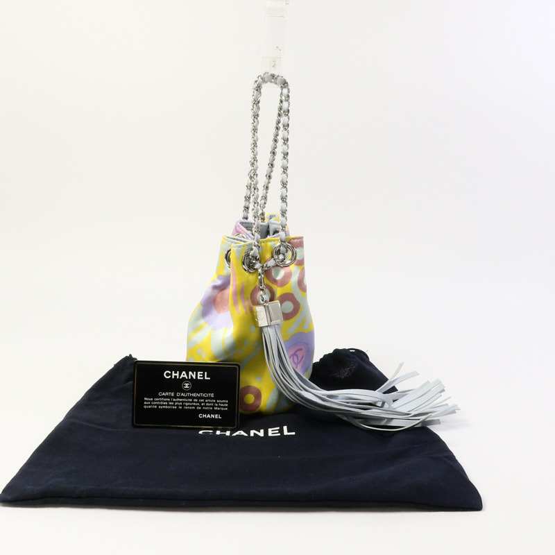 CHANEL 帆布Floral Saint Bucket Bag手挽袋-9
