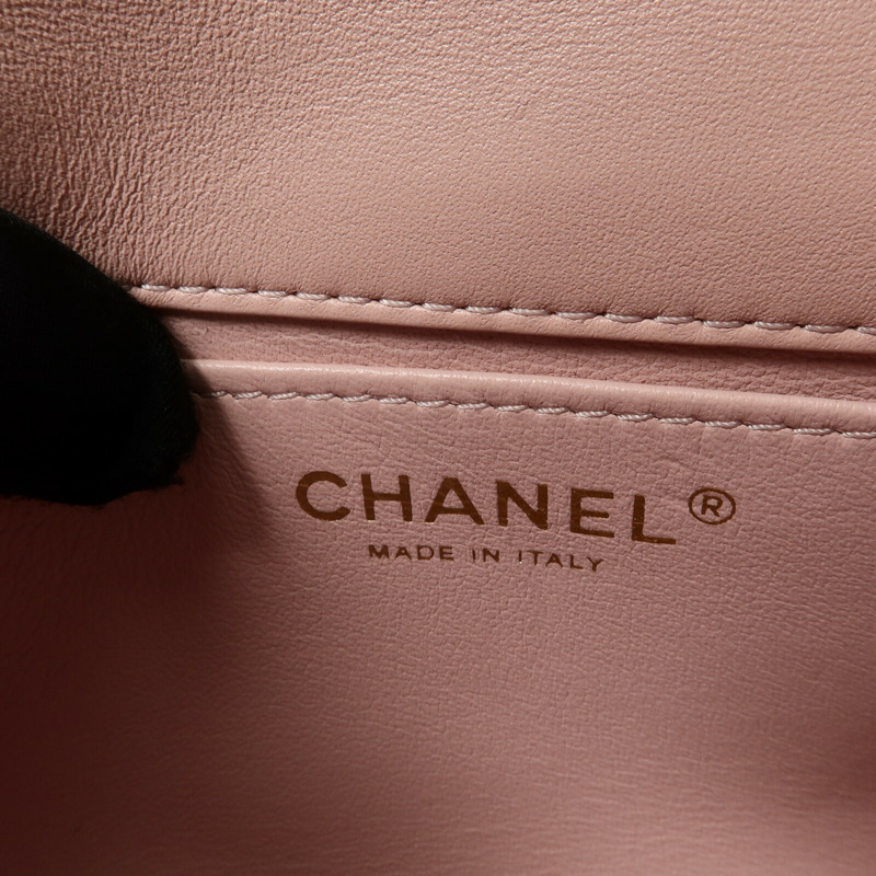 CHANEL 羊皮皮革Heart Chain Flap Bag鏈帶肩背袋-5