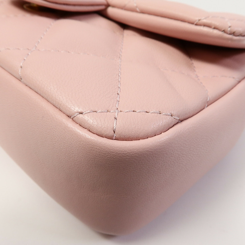 CHANEL 羊皮皮革Heart Chain Flap Bag鏈帶肩背袋-11