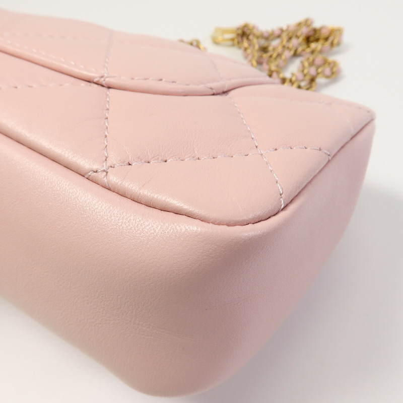 CHANEL 羊皮皮革Heart Chain Flap Bag鏈帶肩背袋-14