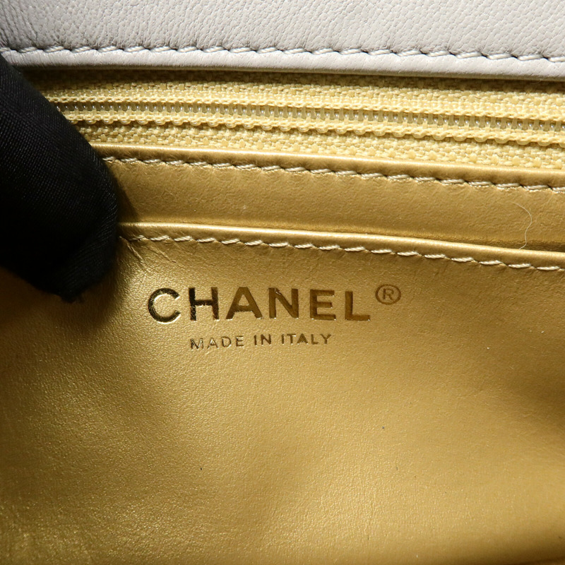 CHANEL 羊皮皮革Classic 17 Goldball鏈帶肩背袋-5