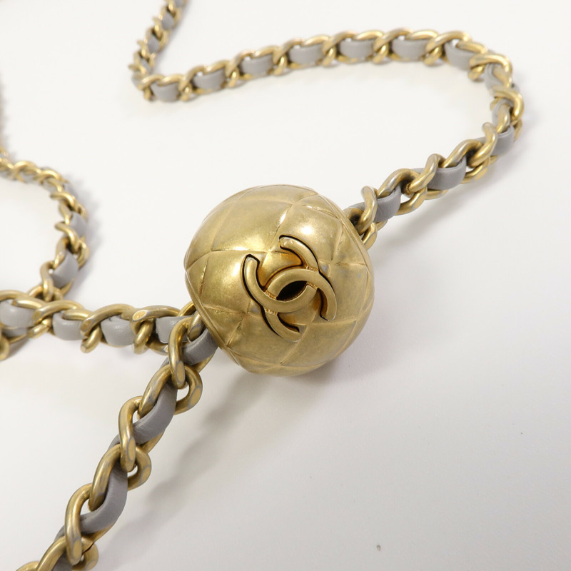 CHANEL 羊皮皮革Classic 17 Goldball鏈帶肩背袋-7