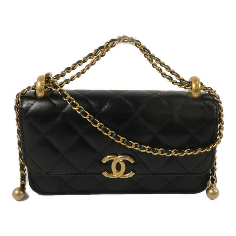 CHANEL 牛皮皮革Shoulder Bag鏈帶手挽肩背兩用袋