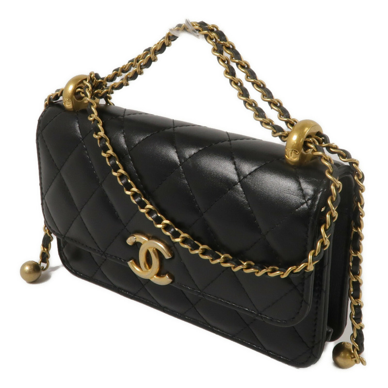 CHANEL 牛皮皮革Shoulder Bag鏈帶手挽肩背兩用袋-1