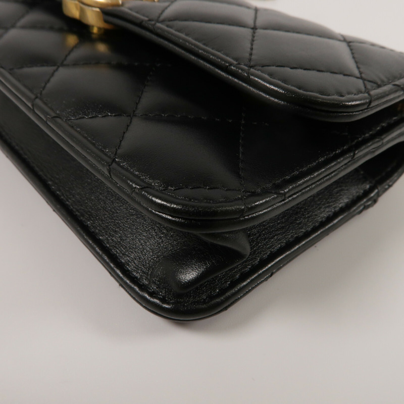 CHANEL 牛皮皮革Shoulder Bag鏈帶手挽肩背兩用袋-11