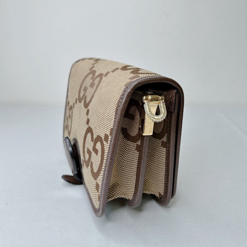 GUCCI Jumbo GG大花風琴包-4