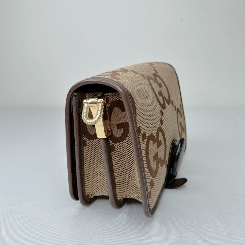GUCCI Jumbo GG大花風琴包-5