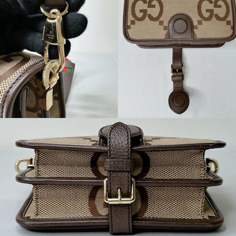 GUCCI Jumbo GG大花風琴包-8
