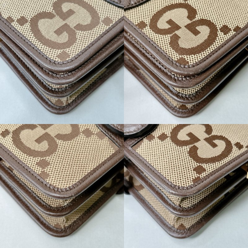 GUCCI Jumbo GG大花風琴包-9
