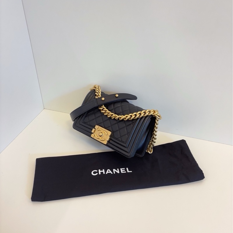 ✨Chanel香奈兒|黑金牛皮leboy|小號|98新以上-3