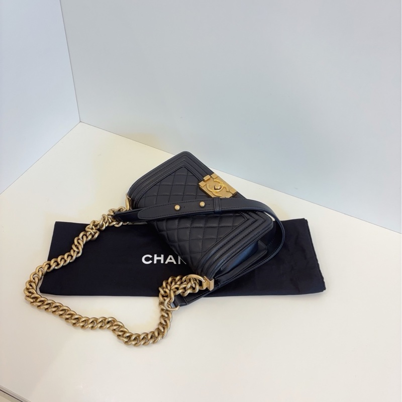 ✨Chanel香奈兒|黑金牛皮leboy|小號|98新以上-6