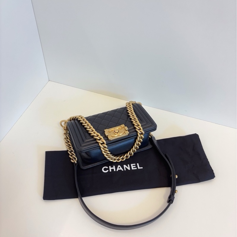 ✨Chanel香奈兒|黑金牛皮leboy|小號|98新以上-7