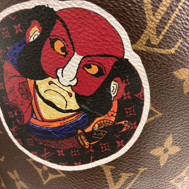 路易威登 M43499 Neverfull MM 山本寬齋聯名達摩歌舞伎手提包 Monogram 帆布 女款-13