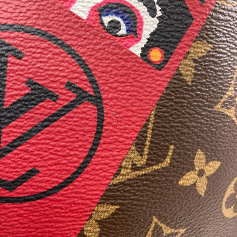 路易威登 M43499 Neverfull MM 山本寬齋聯名達摩歌舞伎手提包 Monogram 帆布 女款-15