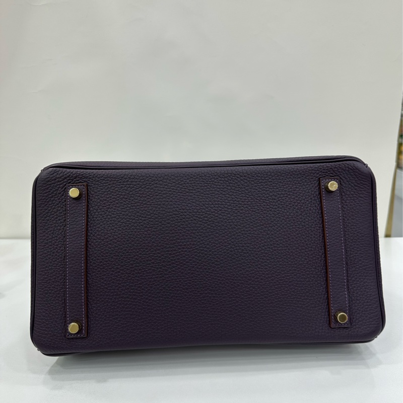 Hermes 愛馬仕Bk35葡萄紫金扣togo皮 框R刻-5