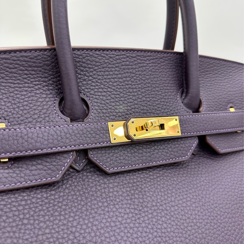 Hermes 愛馬仕Bk35葡萄紫金扣togo皮 框R刻-6