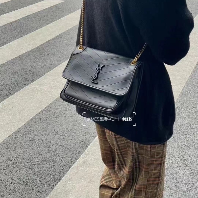 YSL niki 小羊皮 中號 黑金鏈 D扣 櫃上展示品出清-4