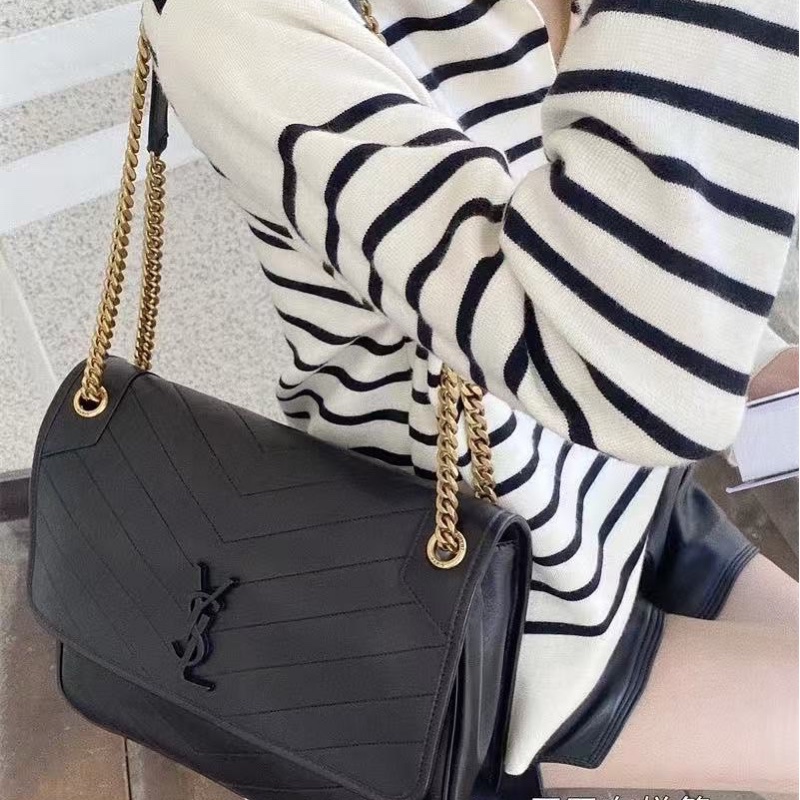 YSL niki 小羊皮 中號 黑金鏈 D扣 櫃上展示品出清-5