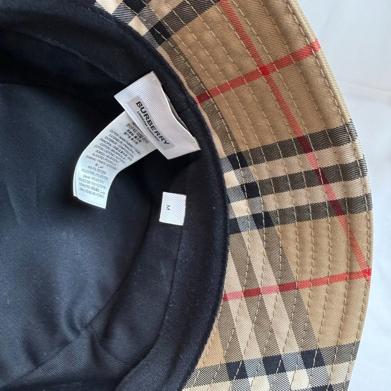 狀態良好 BURBERRY 經典菱格紋漁夫帽 遮陽帽 男女適用-10
