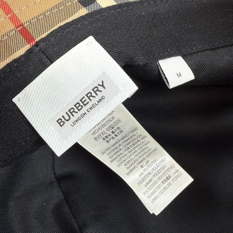 狀態良好 BURBERRY 經典菱格紋漁夫帽 遮陽帽 男女適用-12