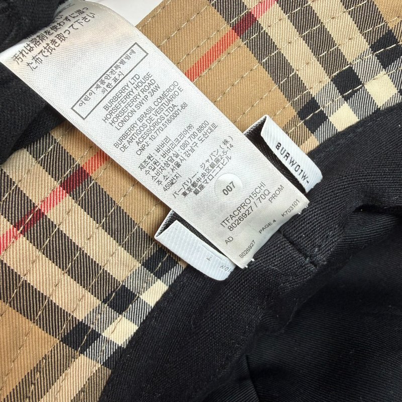 狀態良好 BURBERRY 經典菱格紋漁夫帽 遮陽帽 男女適用-15