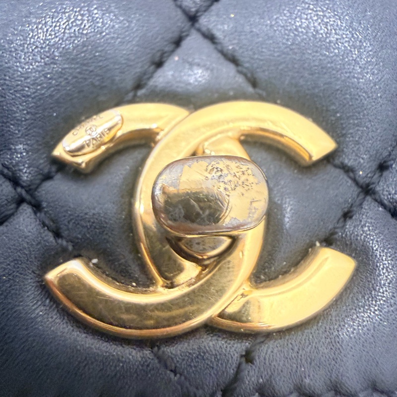 香奈兒/Chanel 單肩斜挎手提包 粒面牛皮 20×9×13-7