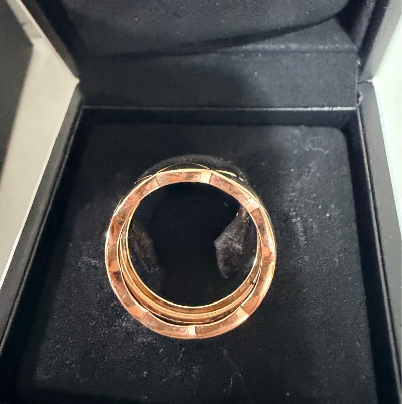 #全配 chanel cococrush biege 寬版米金色 54號 戒指 18k 玫瑰金-3