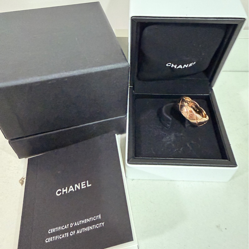 #全配 chanel cococrush biege 寬版米金色 54號 戒指 18k 玫瑰金-8