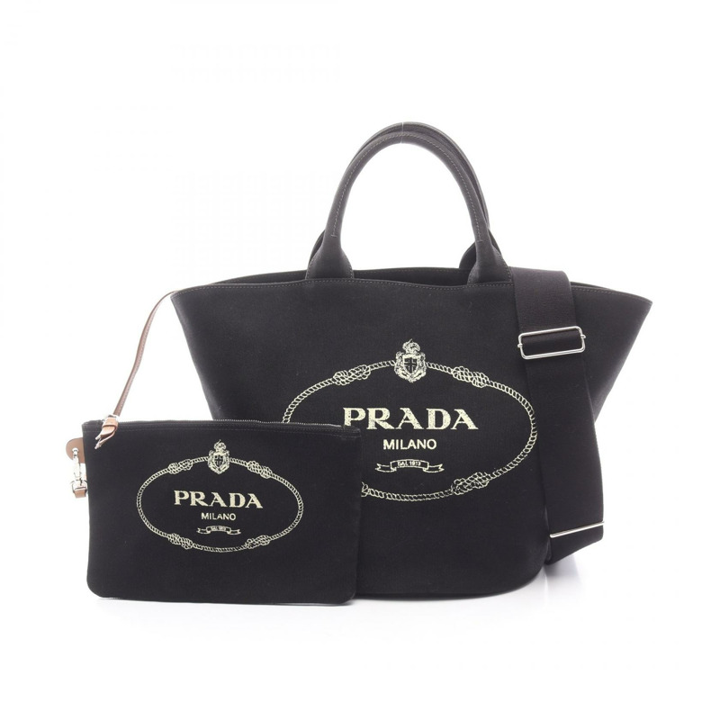 PRADA CANAPA 單肩斜背手提包 1BG163 帆布黑色 二手 女款-0