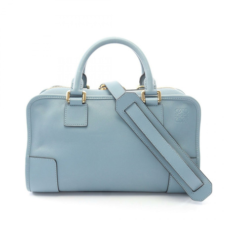 LOEWE Amazona 28 肩斜背包 皮革 藍色 二手 女士