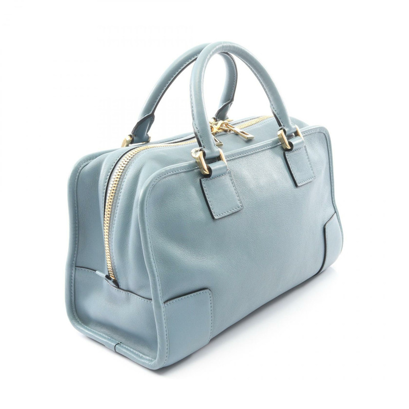 LOEWE Amazona 28 肩斜背包 皮革 藍色 二手 女士-1