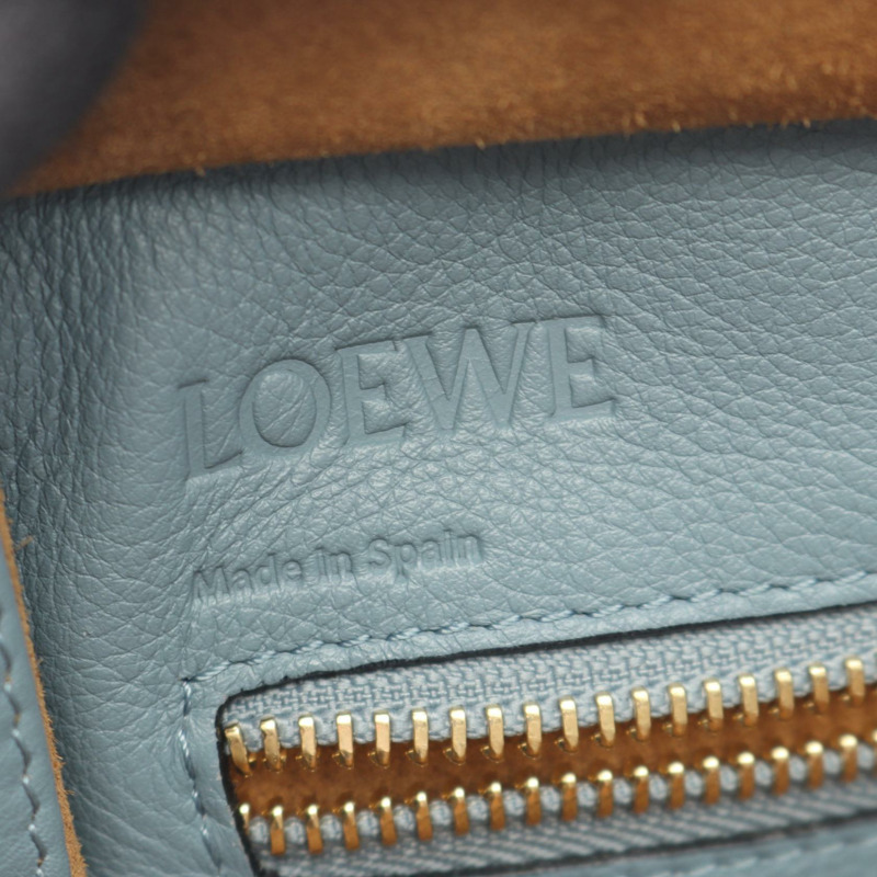 LOEWE Amazona 28 肩斜背包 皮革 藍色 二手 女士-3