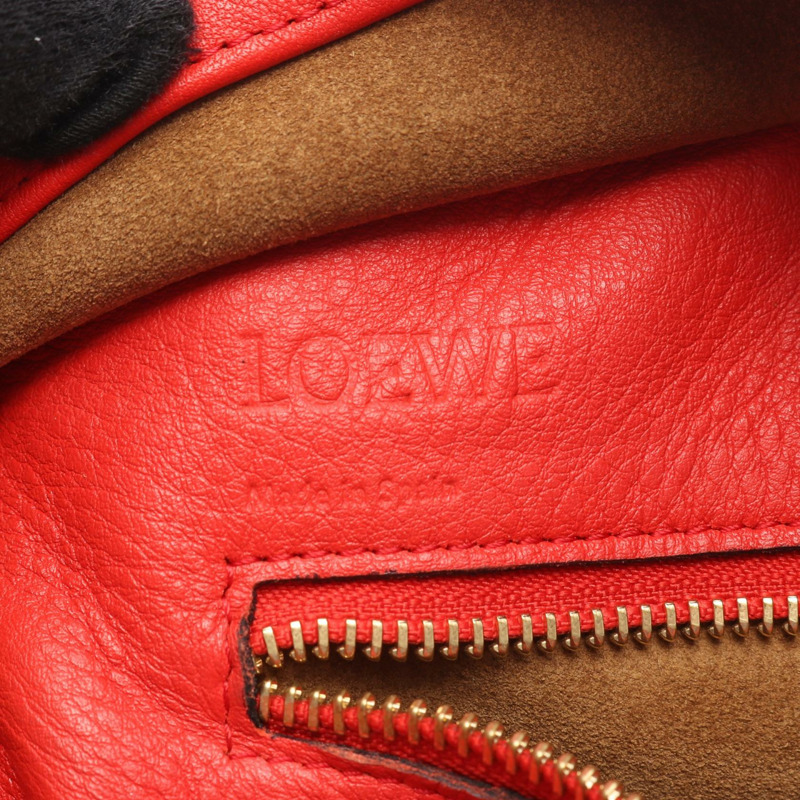 LOEWE Amazona 36 單肩斜背包,紅色真皮,二手女款-3