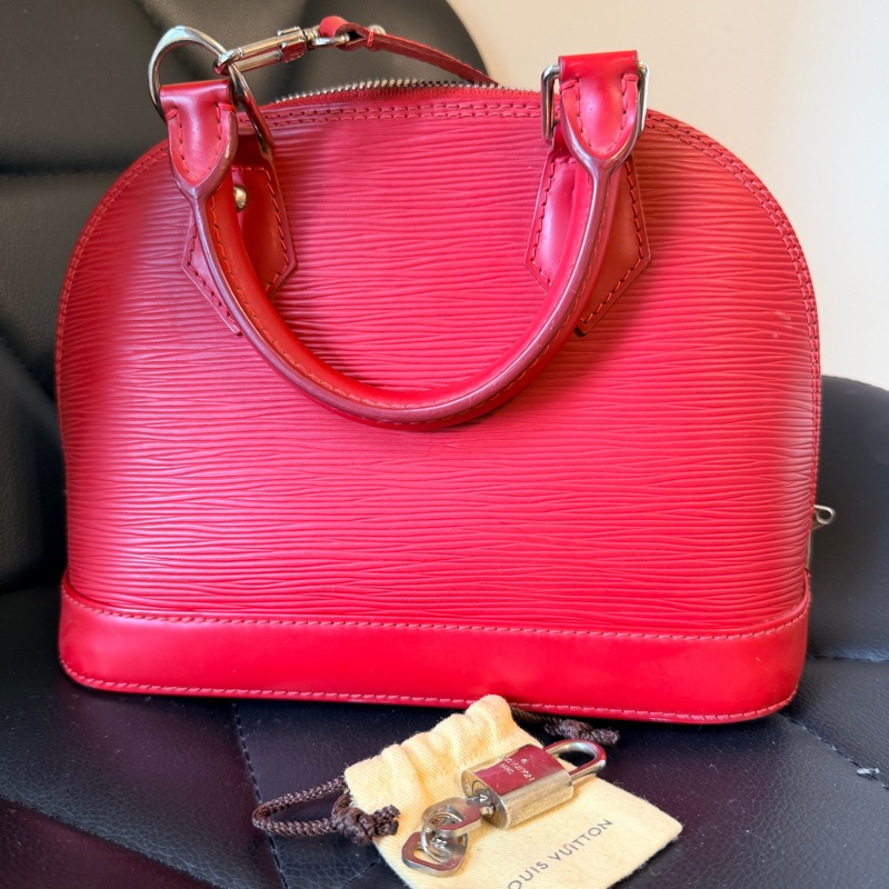 LOUIS VUITTON 路易威登 手提包 紅色 M41160 二手-8