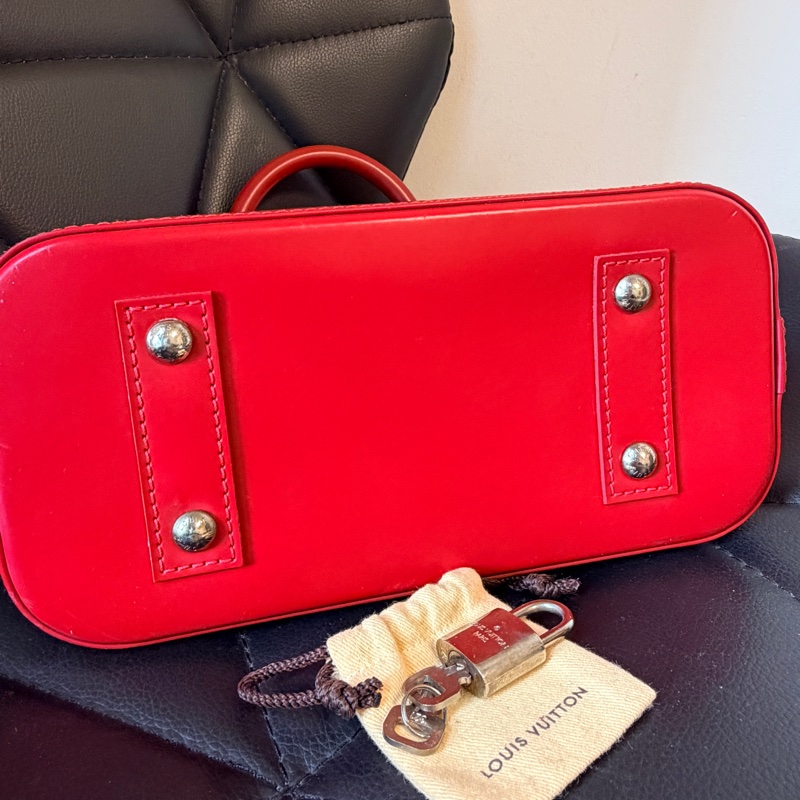LOUIS VUITTON 路易威登 手提包 紅色 M41160 二手-9