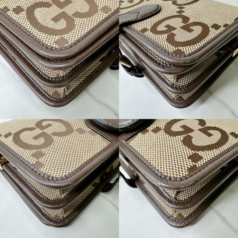 GUCCI Jumbo GG老花風琴包-8