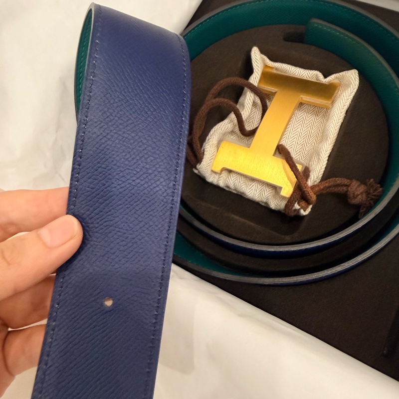 閒置未使用 愛馬仕/中古Hermes 腰帶皮帶4.5cm寬-3