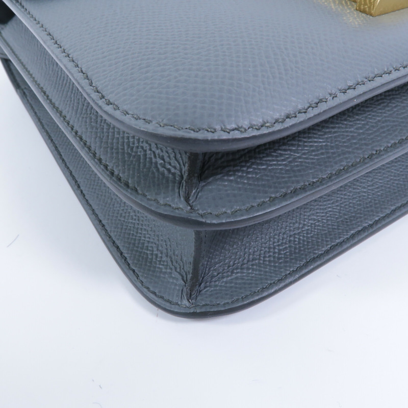 HERMES Epsom皮革Constance 24肩背袋Vert Amande-9