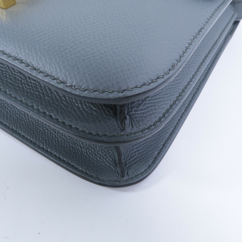 HERMES Epsom皮革Constance 24肩背袋Vert Amande-10