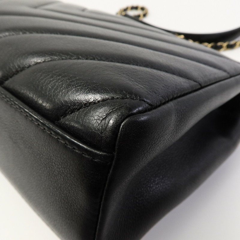 CHANEL 牛皮皮革Top Handle Flap鏈帶手挽肩背兩用袋-12