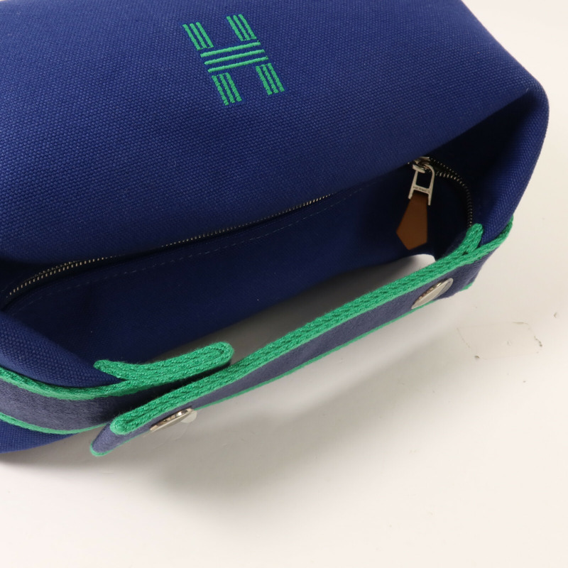 HERMES 帆布Bride A Brac PM手挽袋Bleu Marine-7