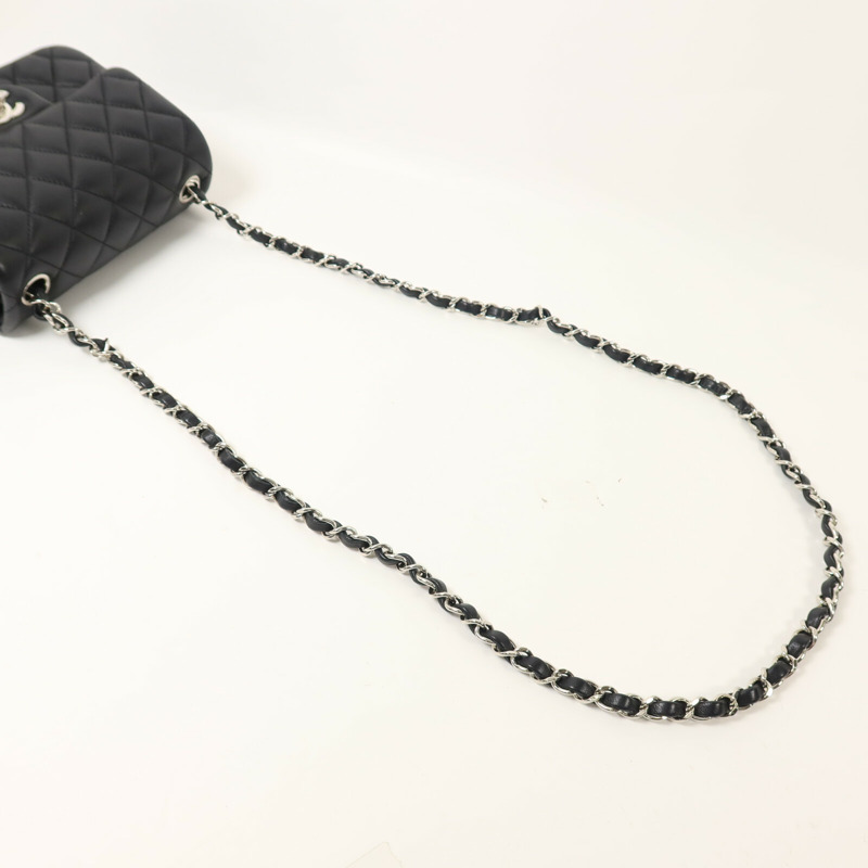 CHANEL 羊皮皮革Mini Classic 17鏈帶肩背袋-7